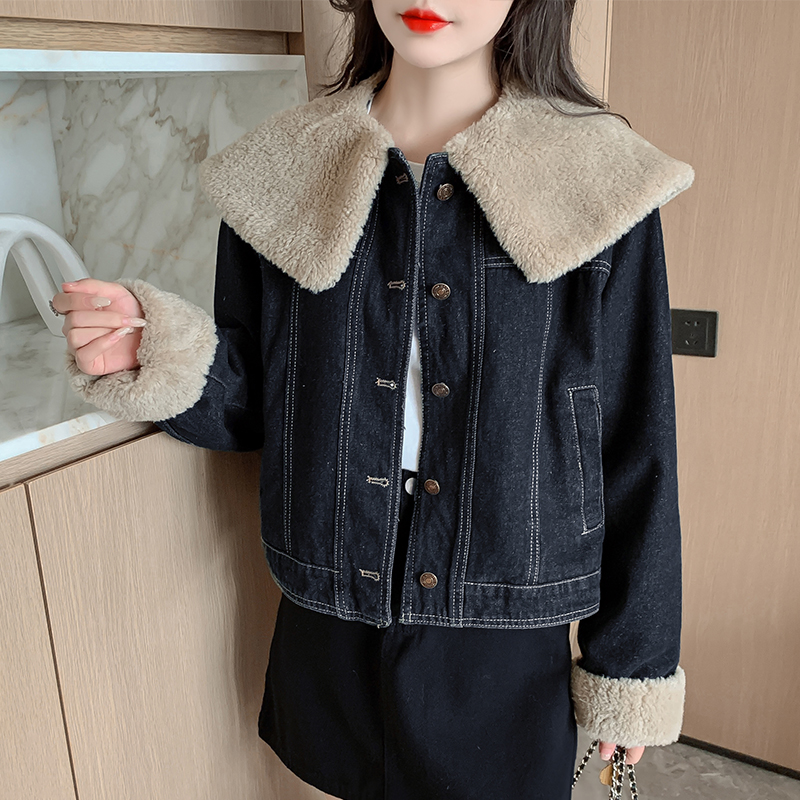 Thick plus velvet cotton coat winter coat for women