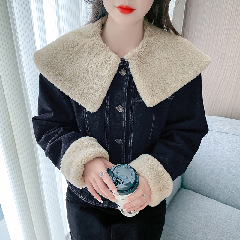 Thick plus velvet cotton coat winter coat for women