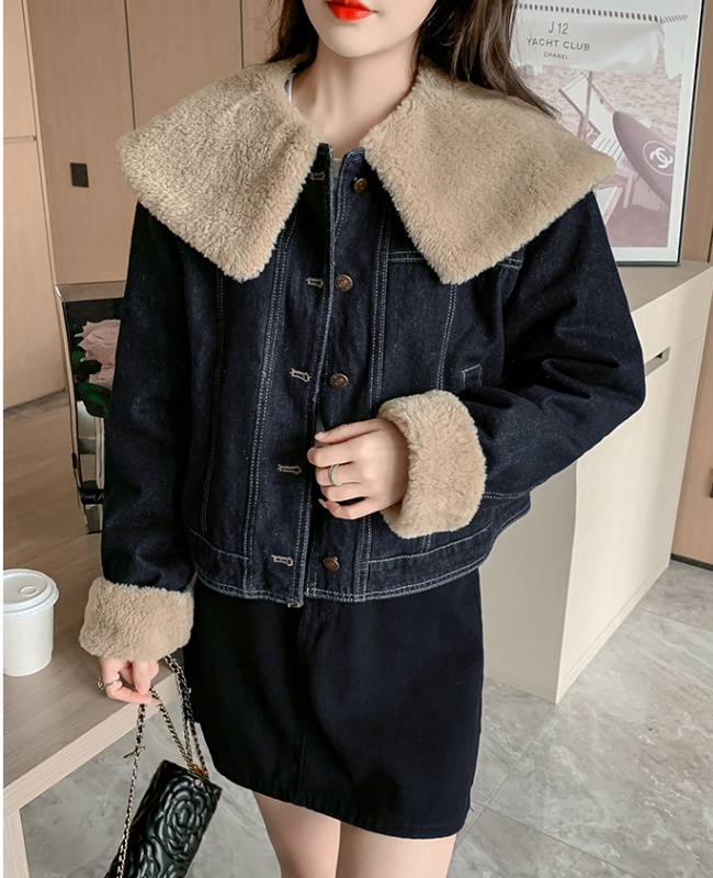 Thick plus velvet cotton coat winter coat for women