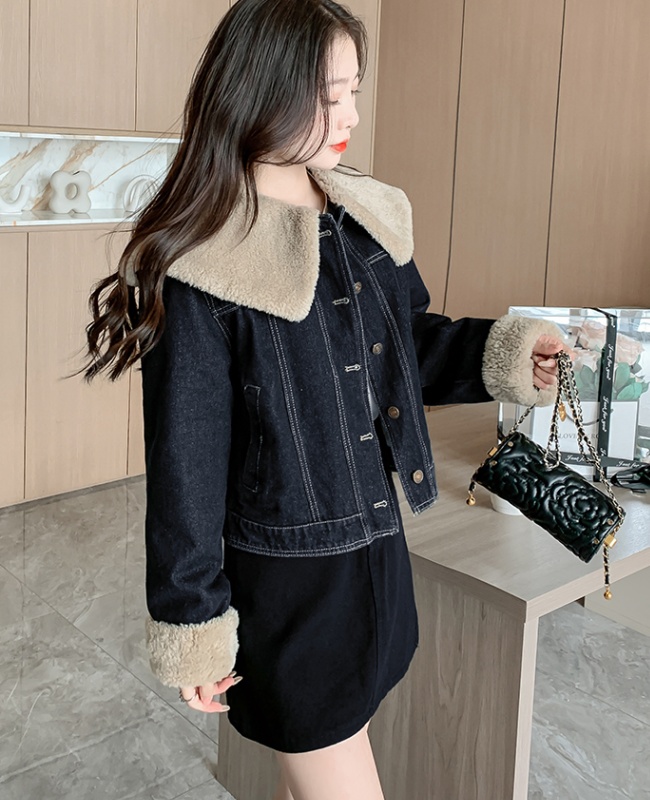 Thick plus velvet cotton coat winter coat for women