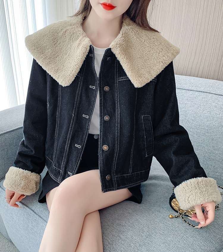 Thick plus velvet cotton coat winter coat for women