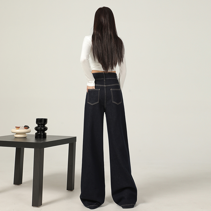 Double buckle micro speaker long pants slim jeans