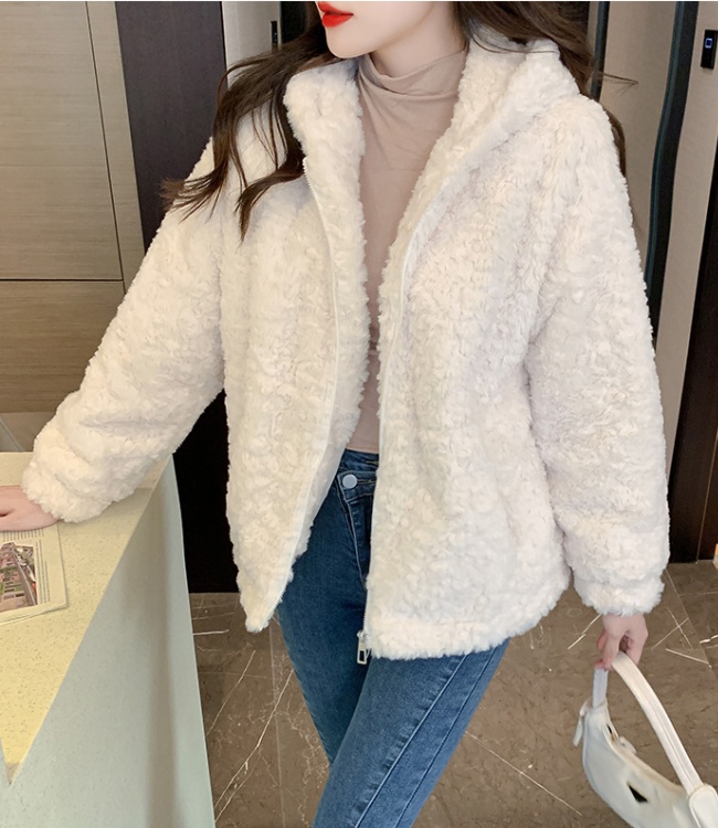 Velvet jacket bear ears autumn and winter jacket for women