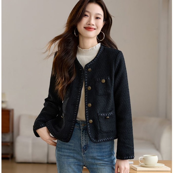 Clip cotton coat coarse flower tops for women