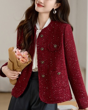 Coarse flower chanelstyle coat thick tops