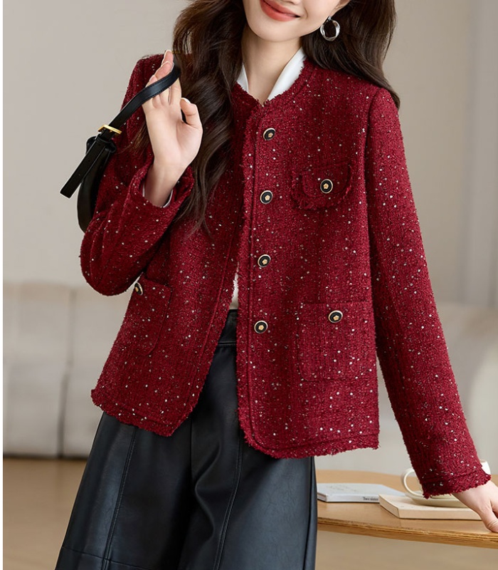 Ladies chanelstyle coat coarse flower tops for women