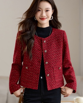 Red temperament tops winter coat for women