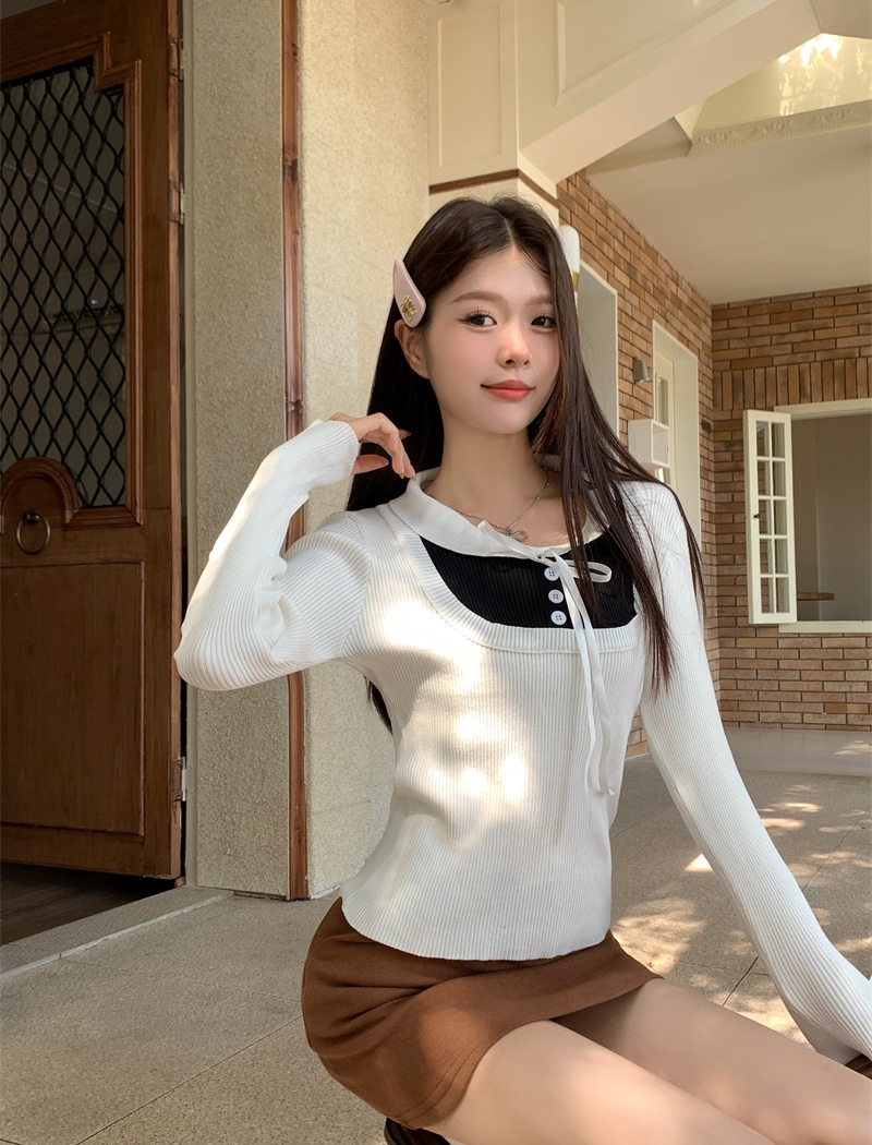 Mixed colors autumn and winter sweater pullover tops