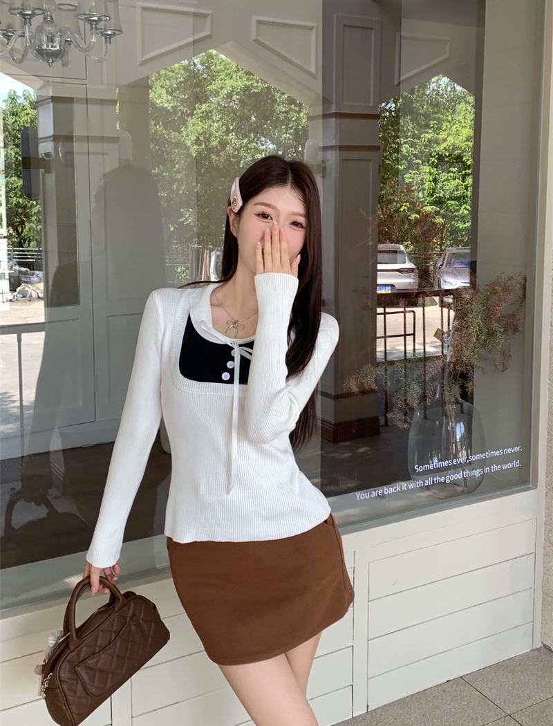 Mixed colors autumn and winter sweater pullover tops