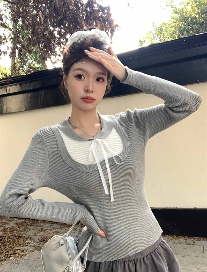 Mixed colors autumn and winter sweater pullover tops