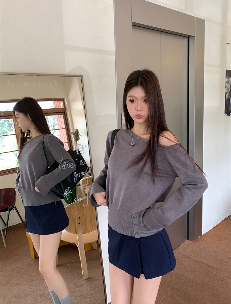 Bottoming strapless sweater autumn stripe tops for women