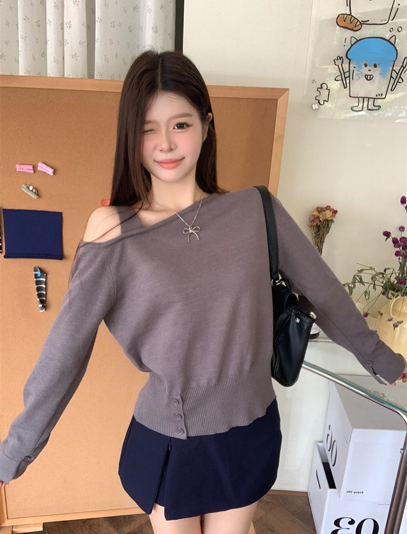 Bottoming strapless sweater autumn stripe tops for women