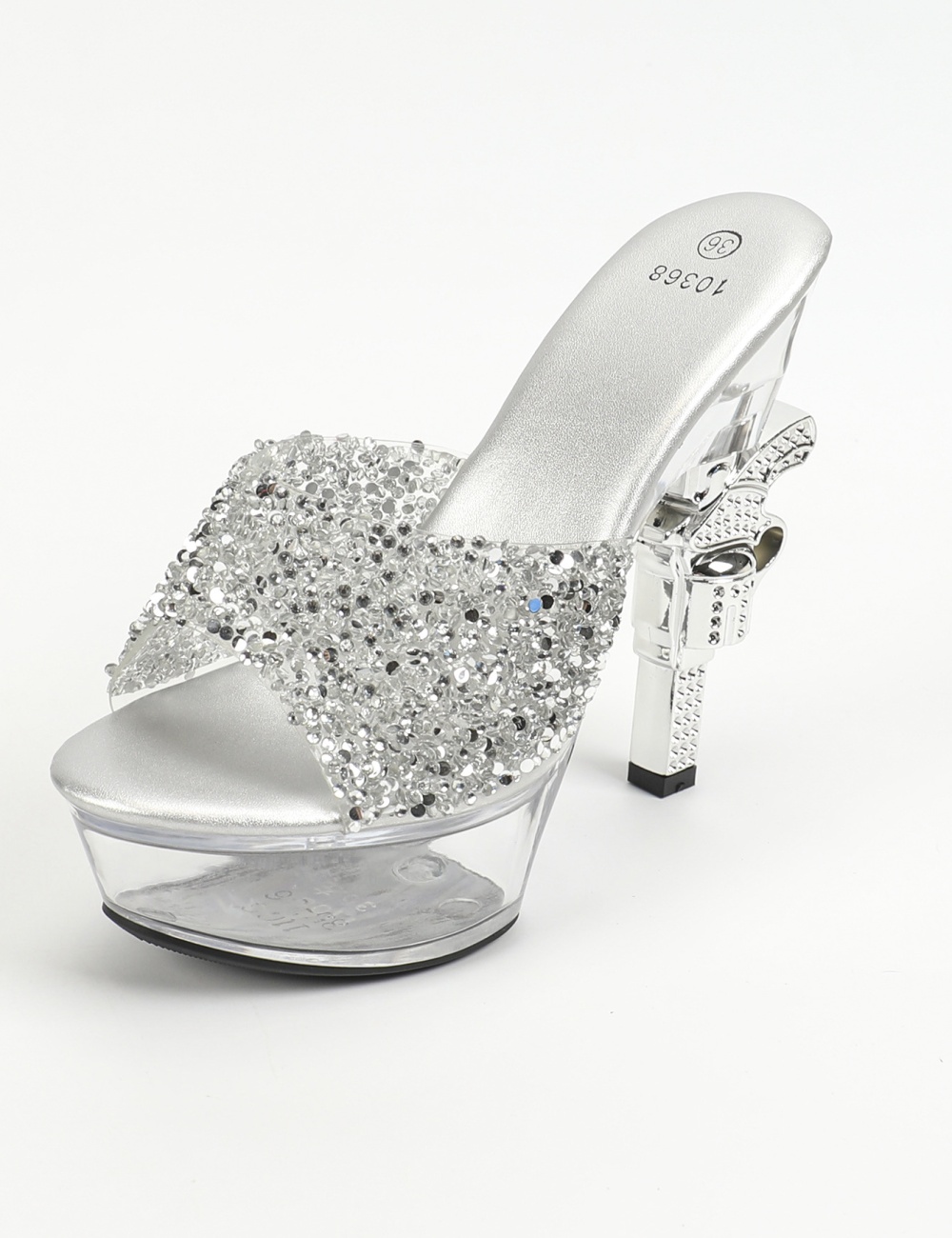 Crystal high-heeled sandals summer wedding shoes for women