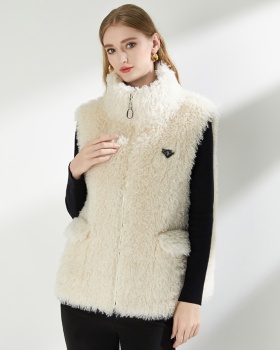 Lamb fur fashion tops winter chanelstyle coat for women