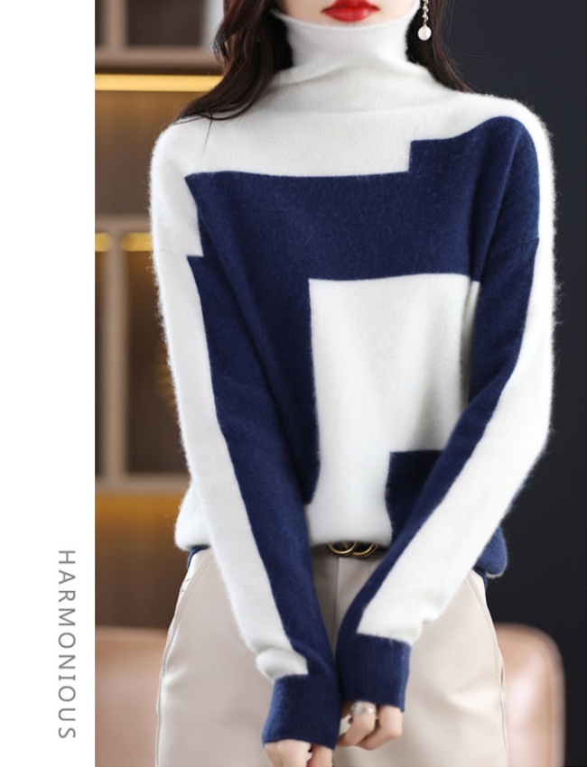 Pullover loose Western style knitted thick sweater