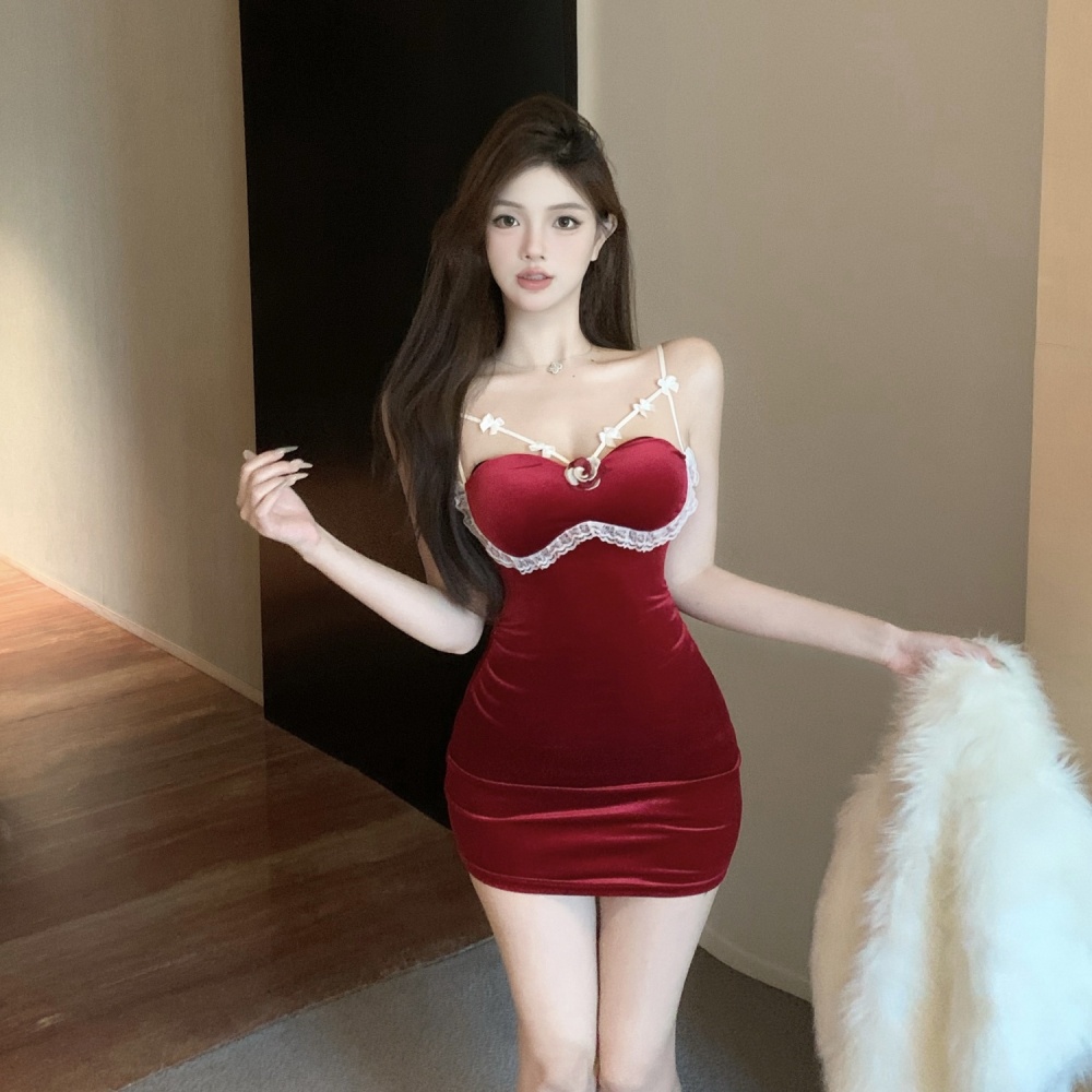 Sling christmas package hip sexy dress for women