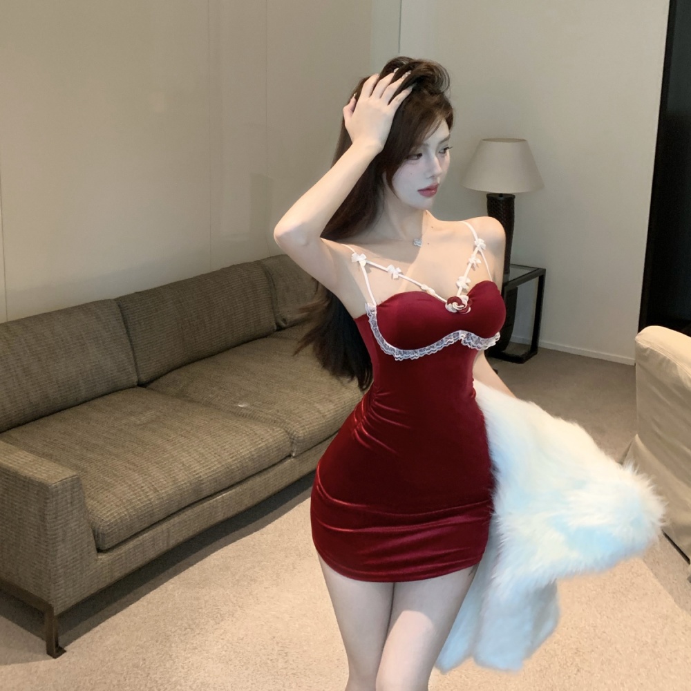 Sling christmas package hip sexy dress for women