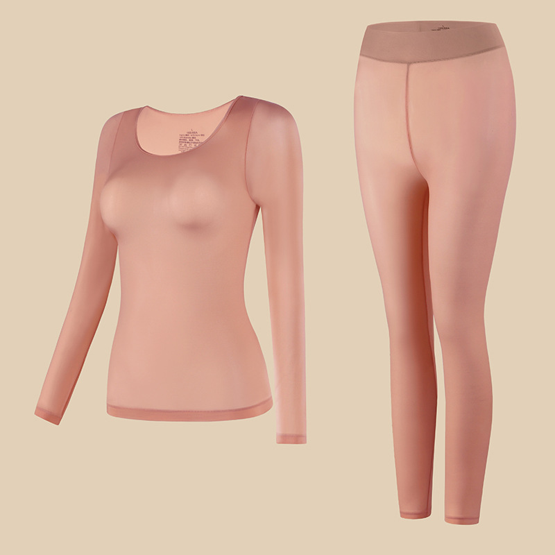 Thermal bottoming shirt long pants 2pcs set for women