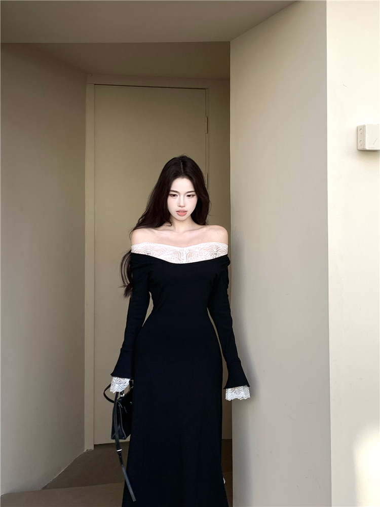 Slim long sleeve dress autumn and winter long dress