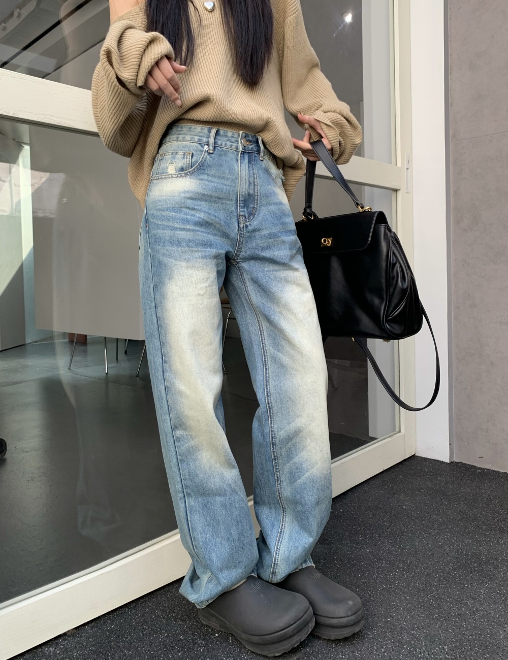 Mopping jeans Korean style casual pants for women