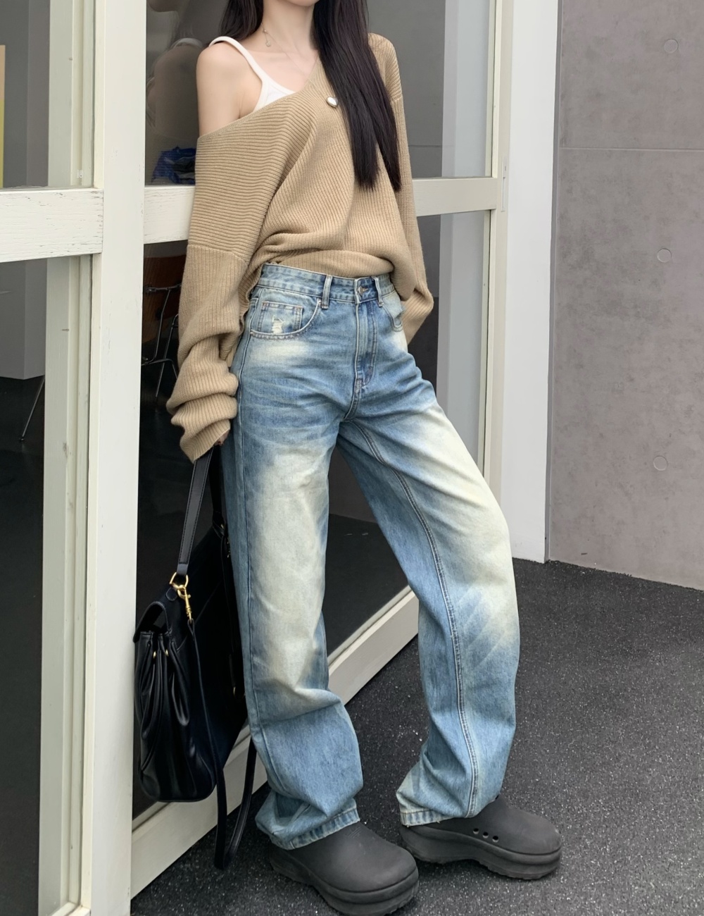 Mopping jeans Korean style casual pants for women