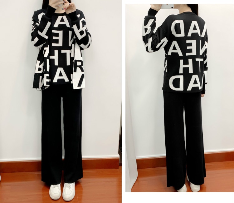 Casual scarves knitted sweater 3pcs set for women