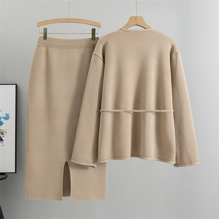 Chanelstyle skirt sweater 2pcs set for women