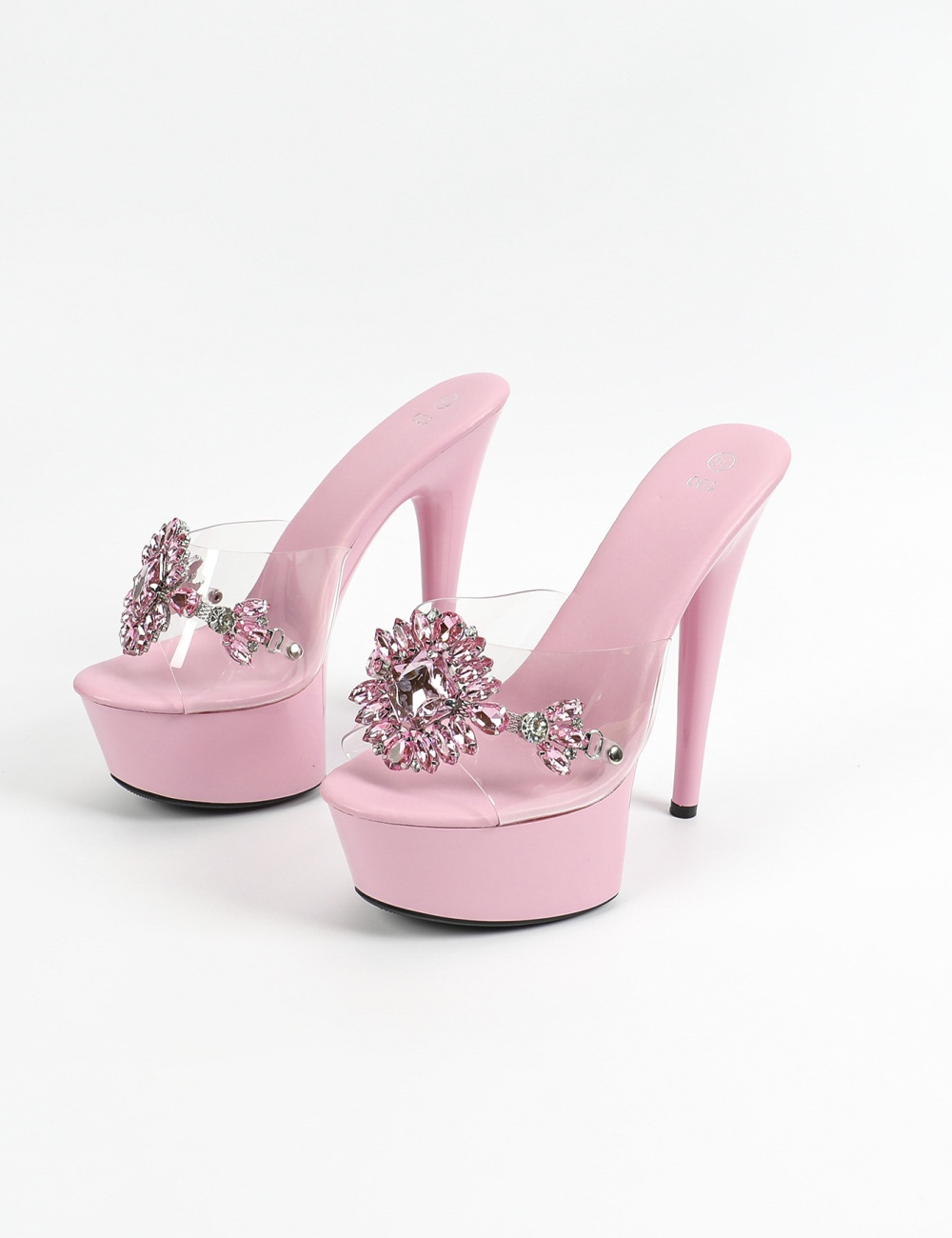 European style very high rhinestone high-heeled shoes