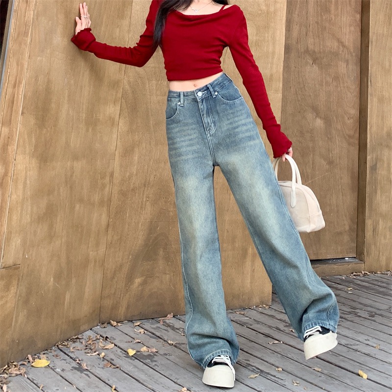 Straight pants jeans plus velvet pants for women