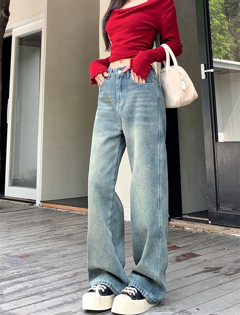 Straight pants jeans plus velvet pants for women