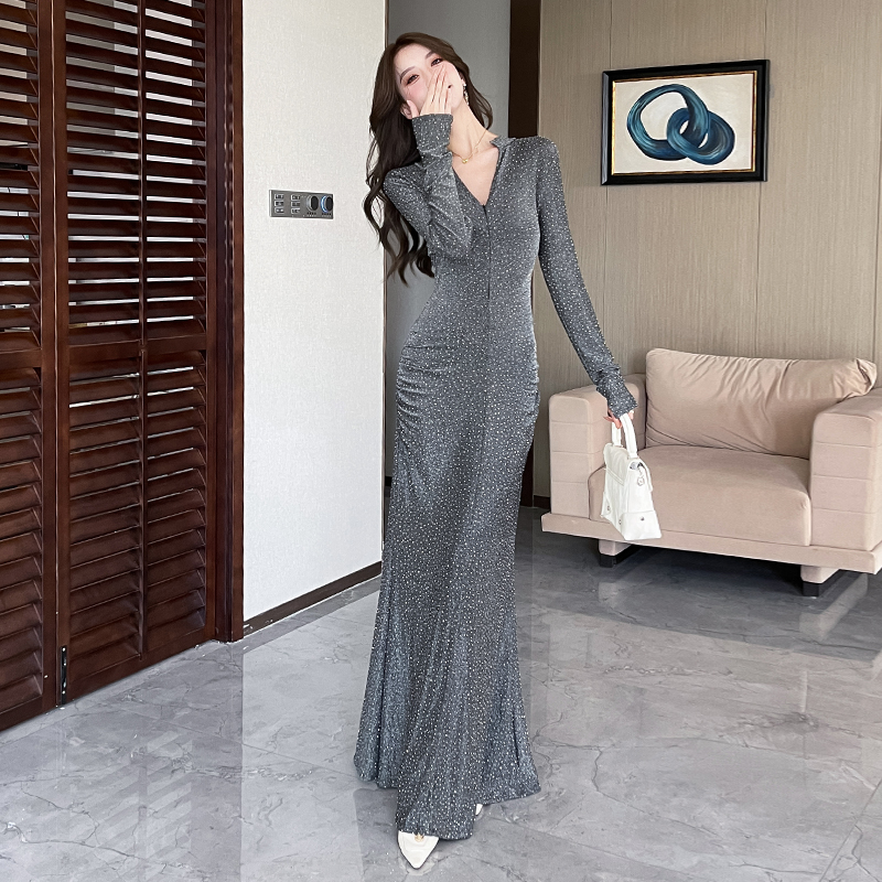 Fashion liangsi long dress temperament autumn dress