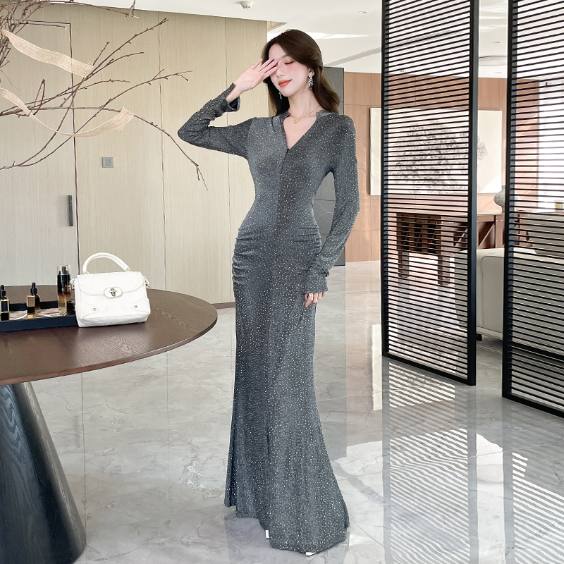 Fashion liangsi long dress temperament autumn dress