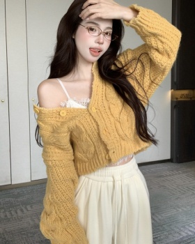 Sweet temperament cardigan tender knitted sweater