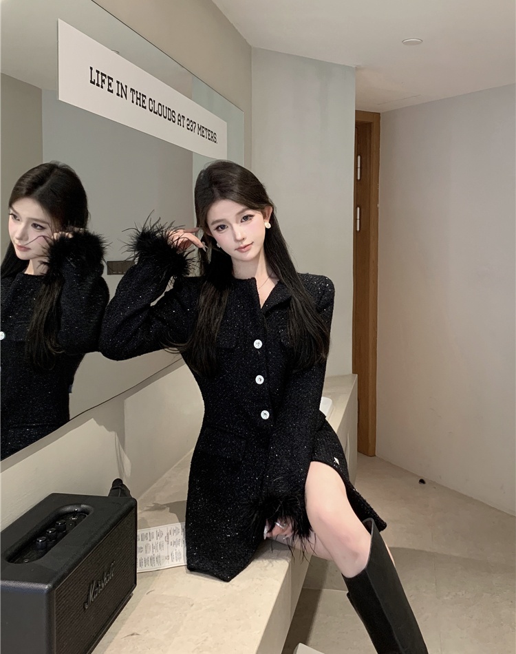 Chanelstyle long coat ladies business suit