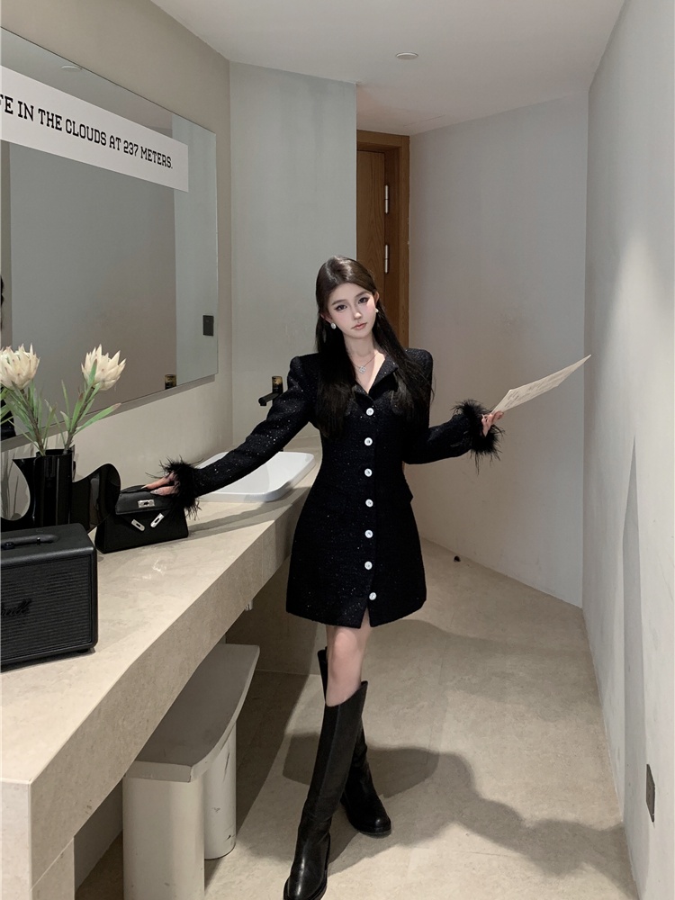 Chanelstyle long coat ladies business suit