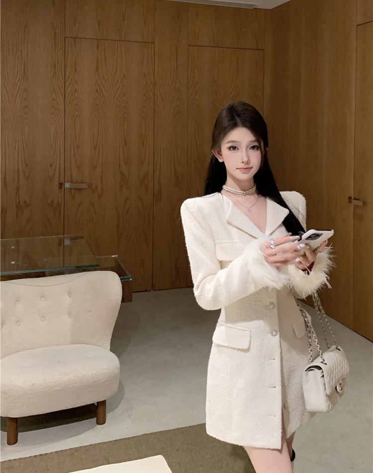 Chanelstyle long coat ladies business suit