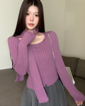 Spicegirl bottoming square collar all-match slim sweater