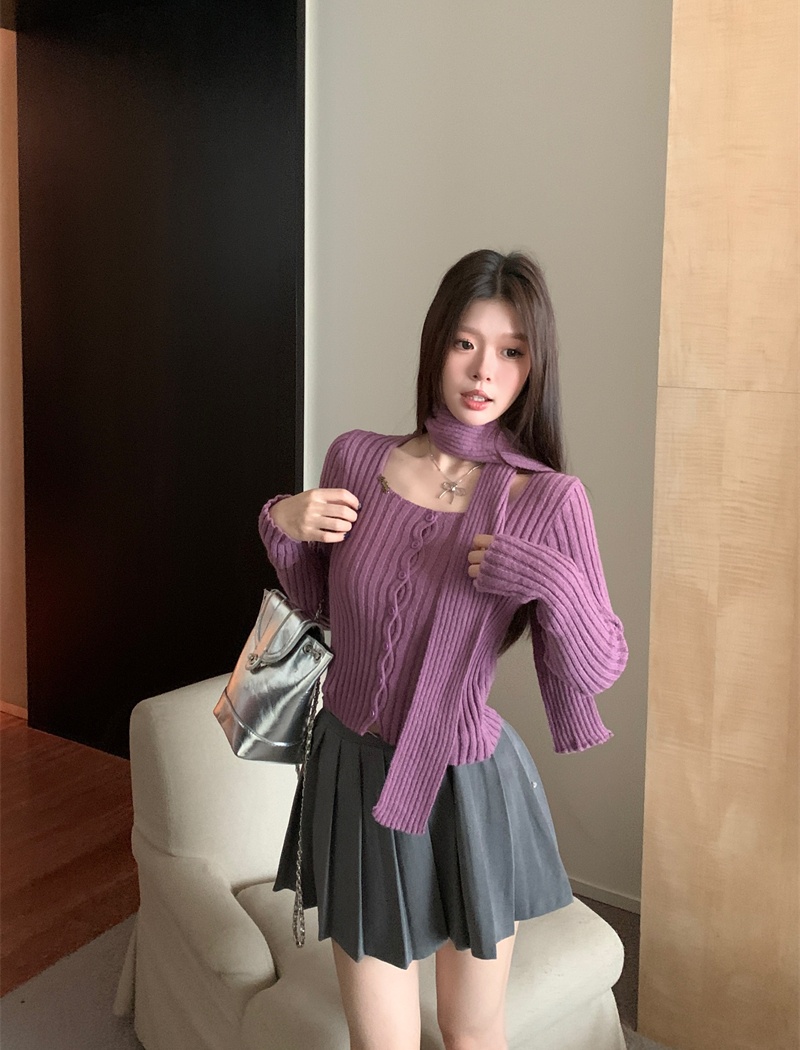 Spicegirl bottoming square collar all-match slim sweater