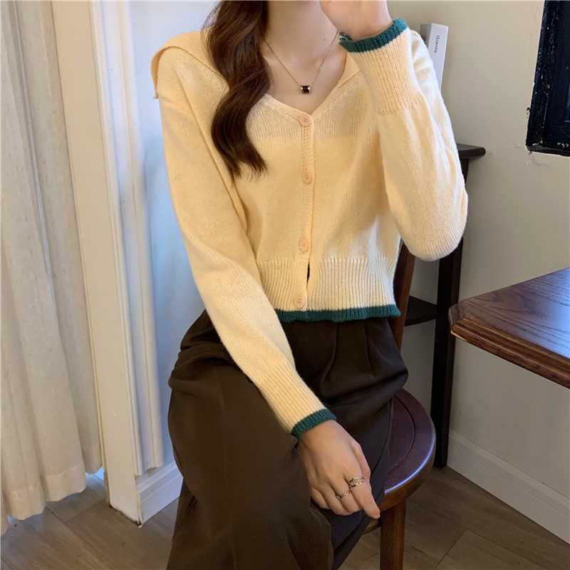 Autumn and winter short tops pure sweater for women