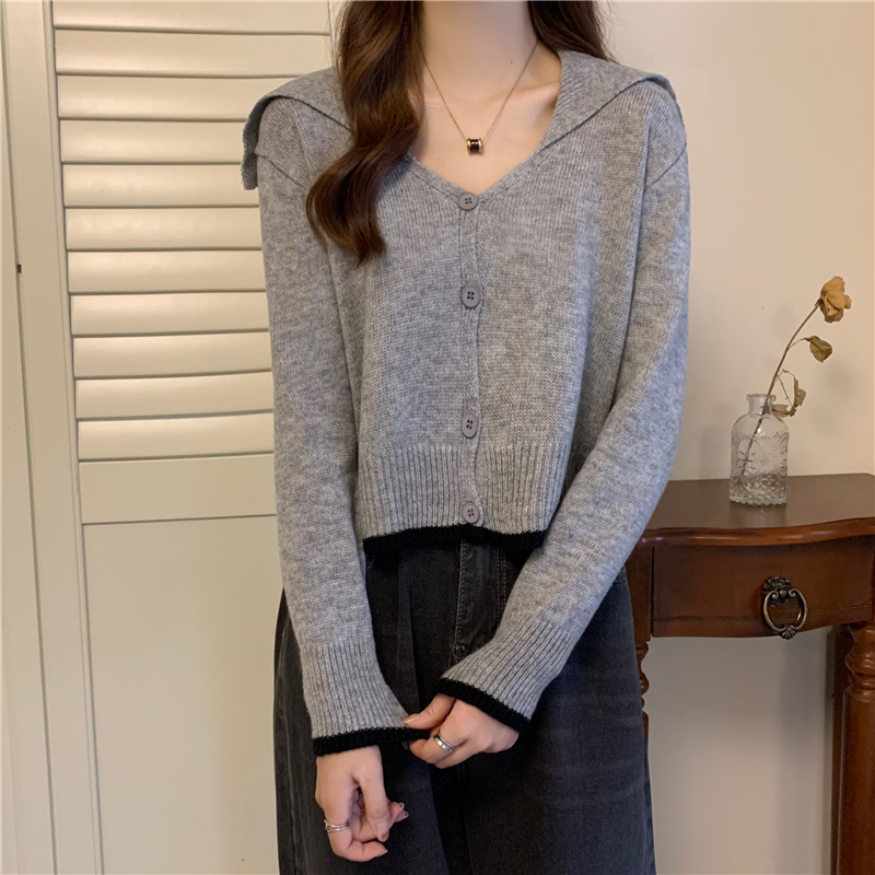 Autumn and winter short tops pure sweater for women