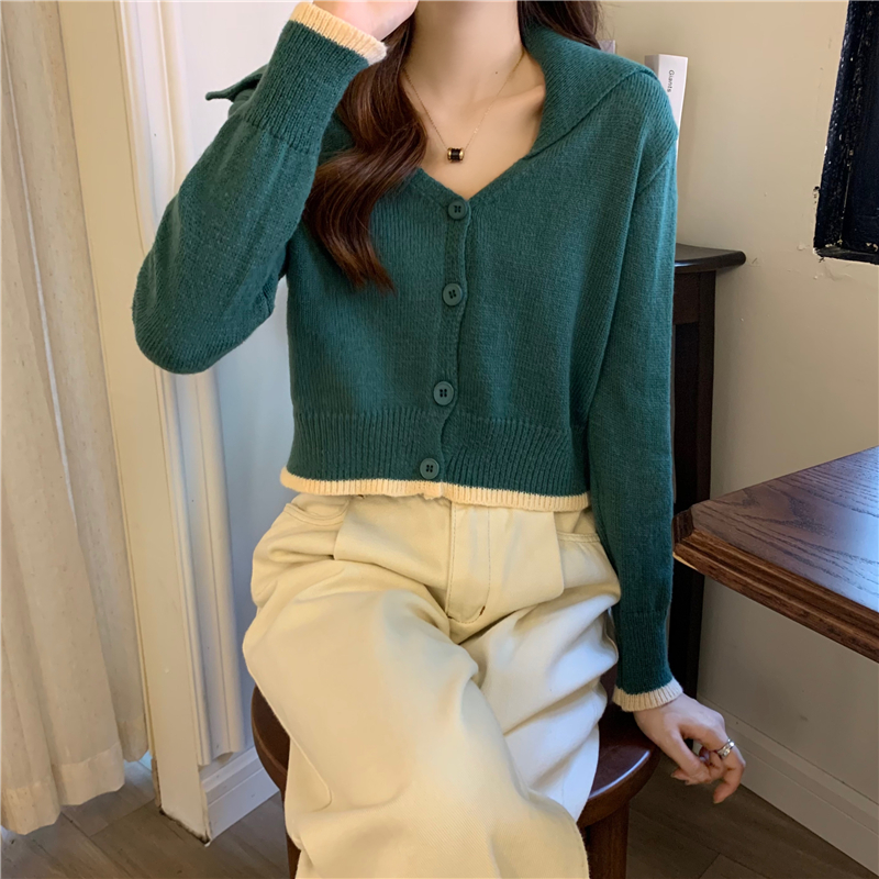 Autumn and winter short tops pure sweater for women