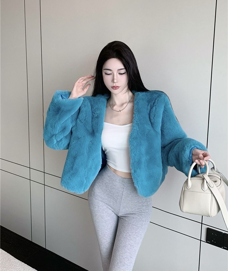 Thick loose fashion fluffy all-match jacket for women