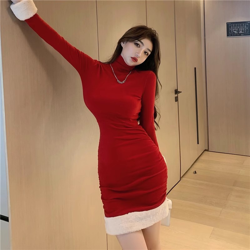 All-match package hip autumn and winter dress