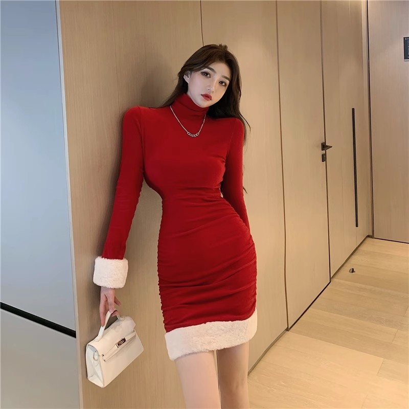 All-match package hip autumn and winter dress