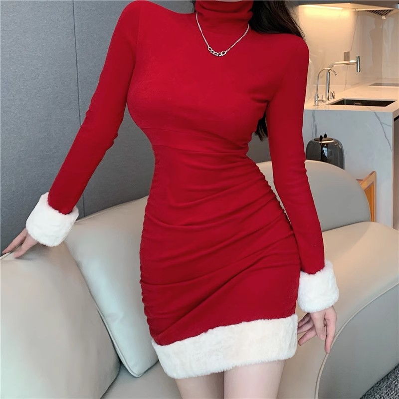 All-match package hip autumn and winter dress