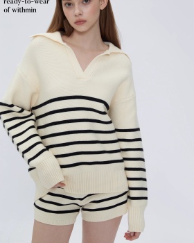 Chanelstyle France style sweater loose tops 2pcs set