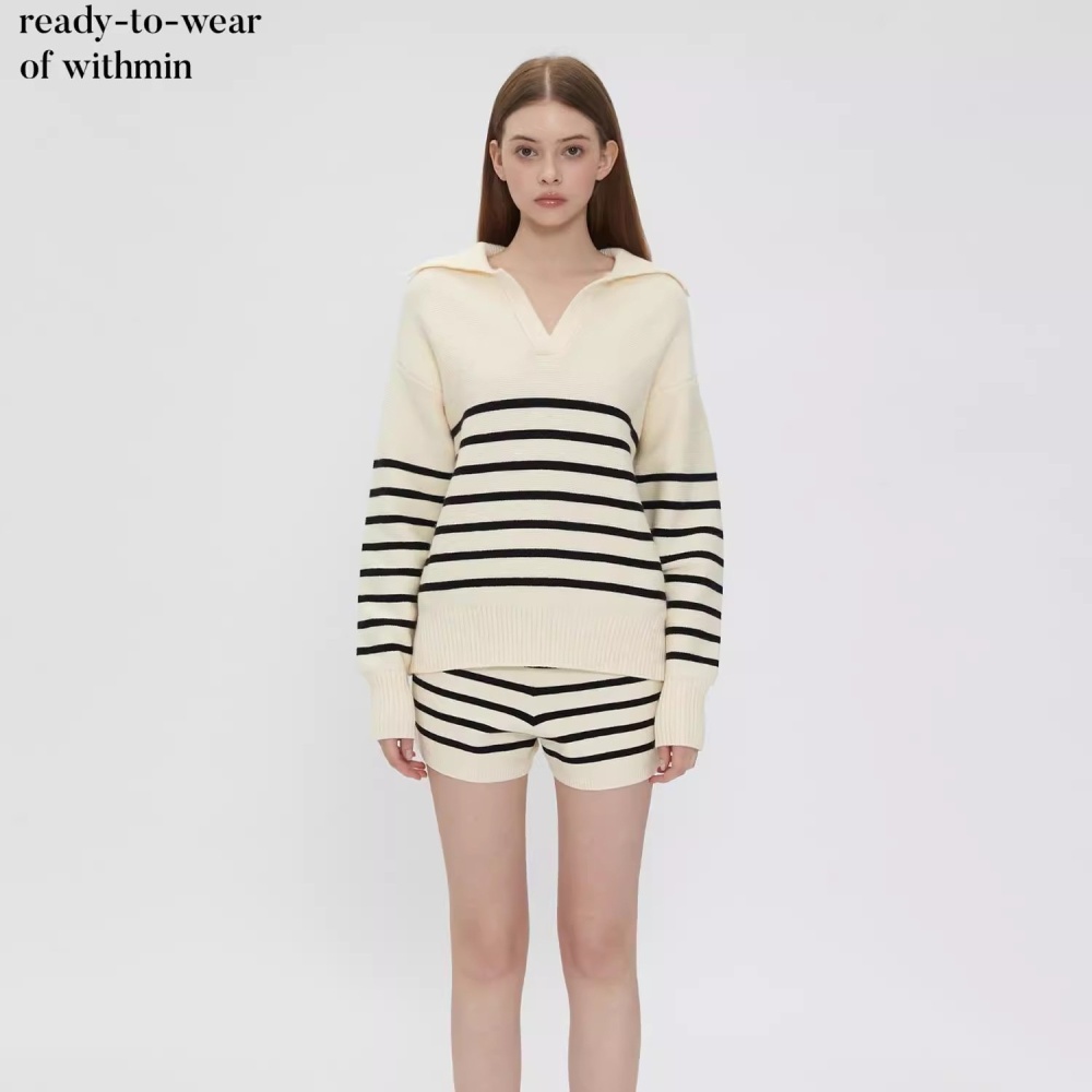 Chanelstyle France style sweater loose tops 2pcs set