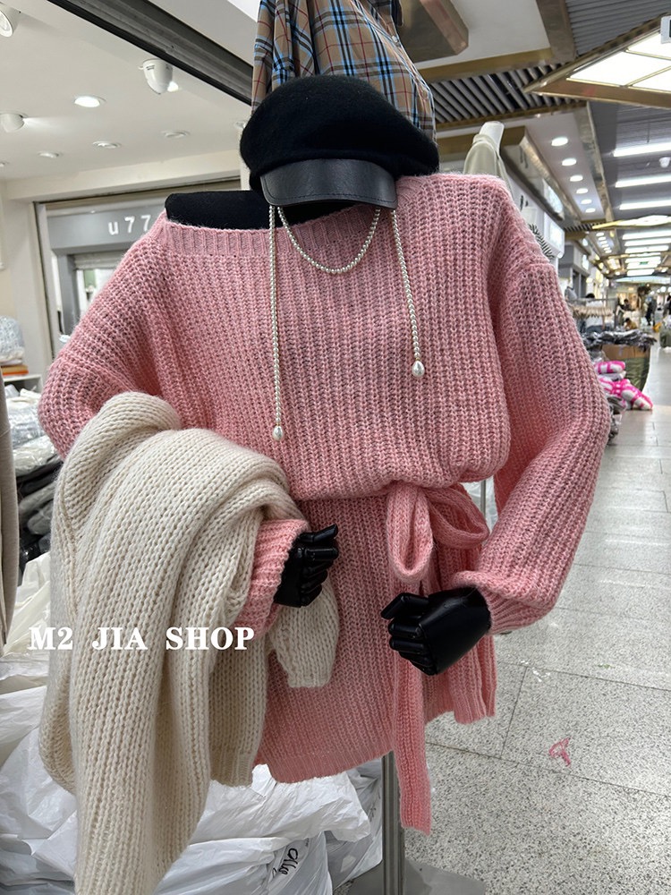 Korean style strapless candy colors autumn sweater