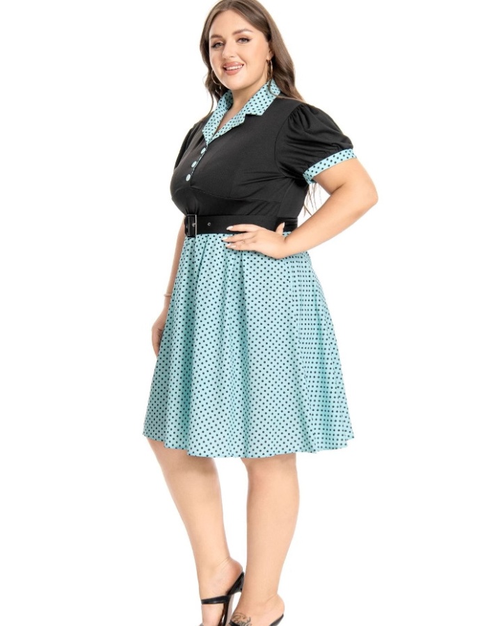 Big skirt polka dot retro large yard dress for women