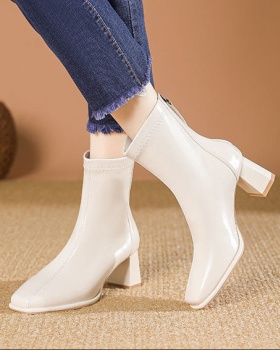 Plus velvet thick short boots white boots for women